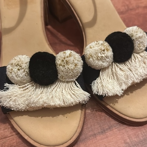 Soludos Pom-Poms Block Heel Sandals new - Picture 2 of 8